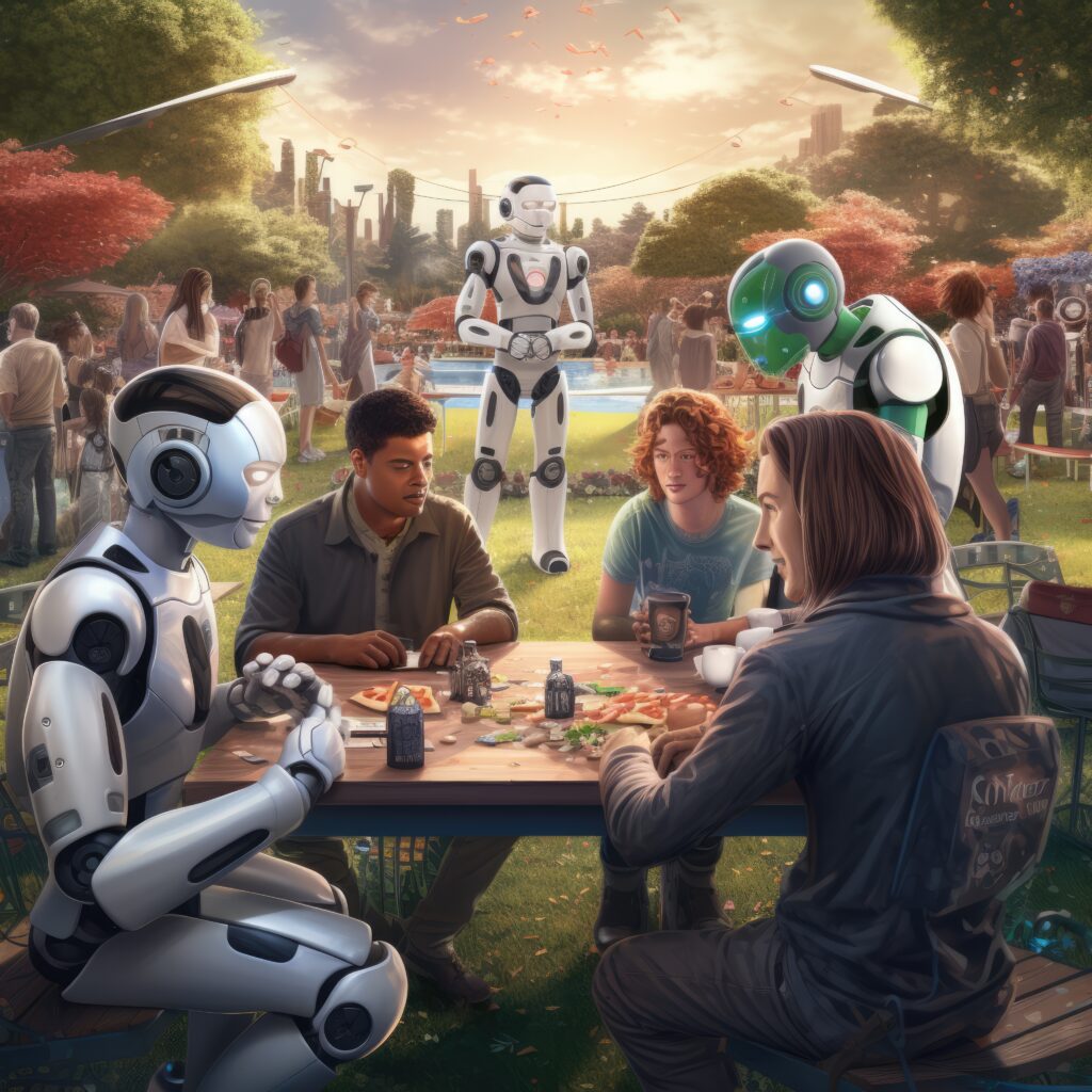 A digital marketer using AI-powered tools and analytics dashboards for personalized marketing and advertising campaigns, surrounded by futuristic data visuals